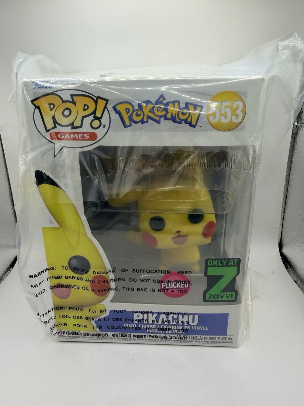 Funko Pop Pokemon Pikachu Flocked #553 Zavvi Exclusive Vinyl Figure